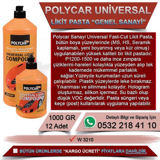 Politek Polycar Universal Likit Pasta / Genel Sanayi 1000 Gr (12 Adet)