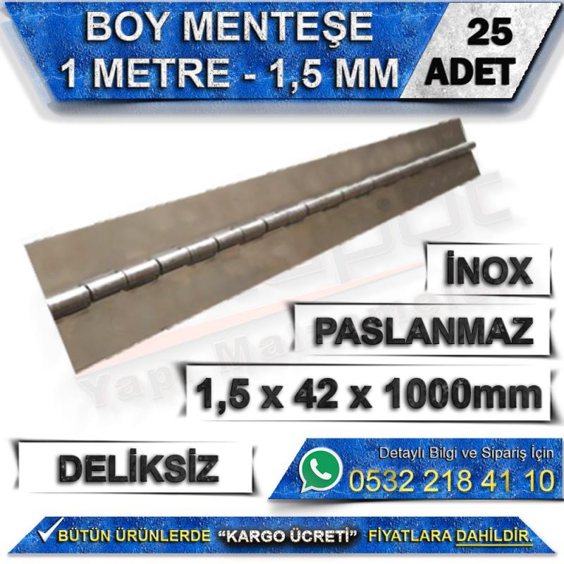 1 Metre Boy Menteşe Deliksiz 1,5 Mm Paslanmaz (25 Adet)