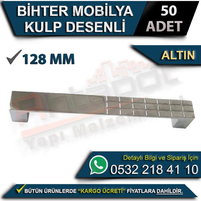 Bihter Mobilya Kulp Desenli 128 Mm Altın (50 Adet)