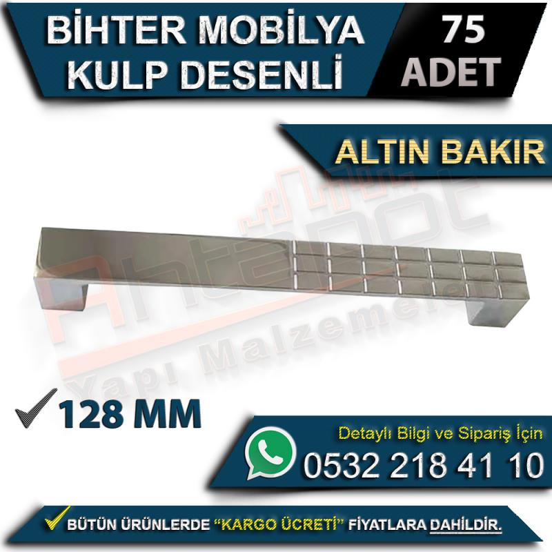 Bihter Mobilya Kulp Desenli 128 Mm Altın Bakır (75 Adet)