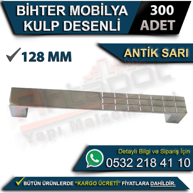 Bihter Mobilya Kulp Desenli 128 Mm Antik Sarı (300 Adet)