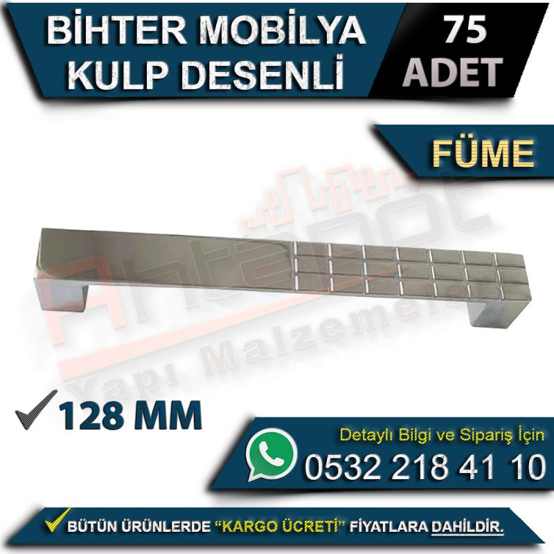 Bihter Mobilya Kulp Desenli 128 Mm Füme (75 Adet)