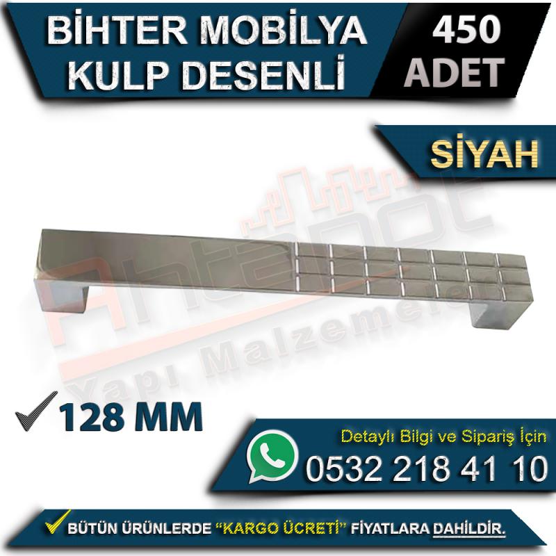 Bihter Mobilya Kulp Desenli 128 Mm Siyah (450 Adet)