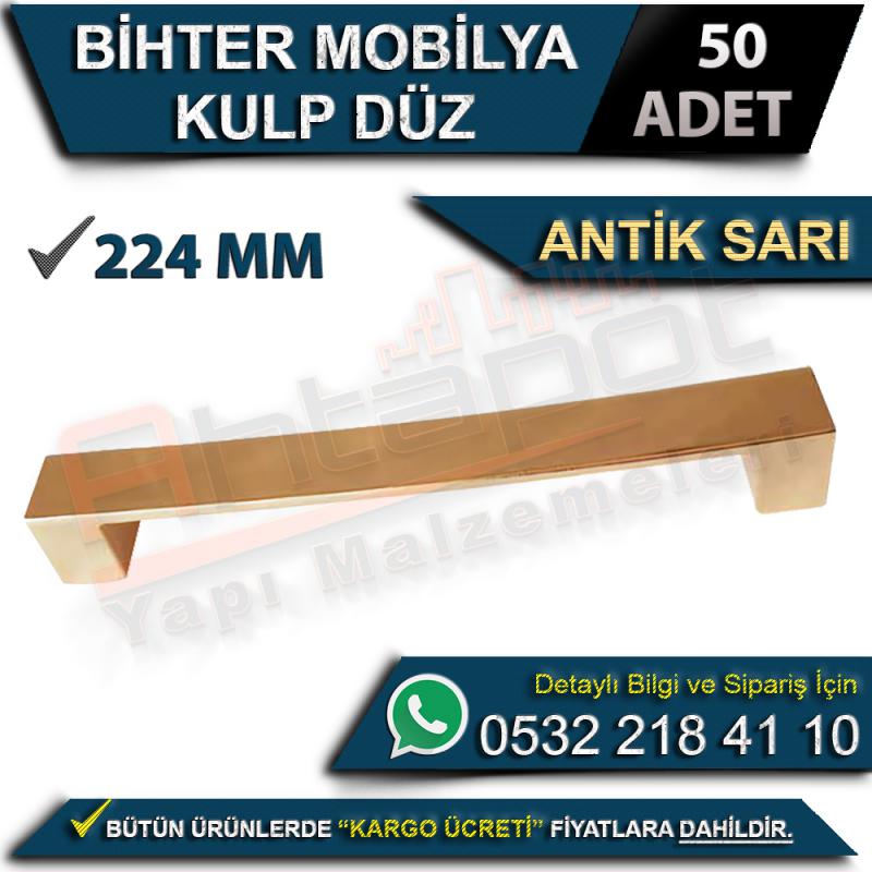 Bihter Mobilya Kulp Düz 224 Mm Antik Sarı (50 Adet)