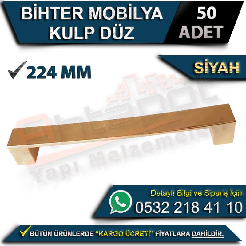 Bihter Mobilya Kulp Düz 224 Mm Siyah (50 Adet)