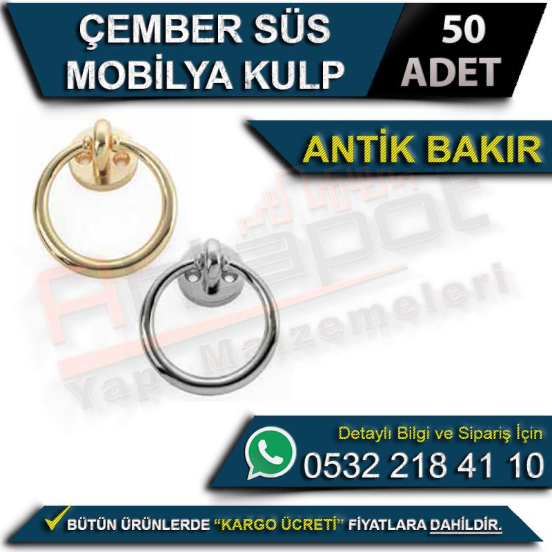 Çember Süs Mobilya Kulp Antik Bakır (50 Adet)