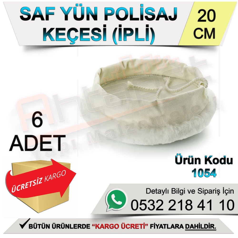 Dekor 1054 Saf Yün Polisaj Keçesi İpli 20 Cm (6 Adet)