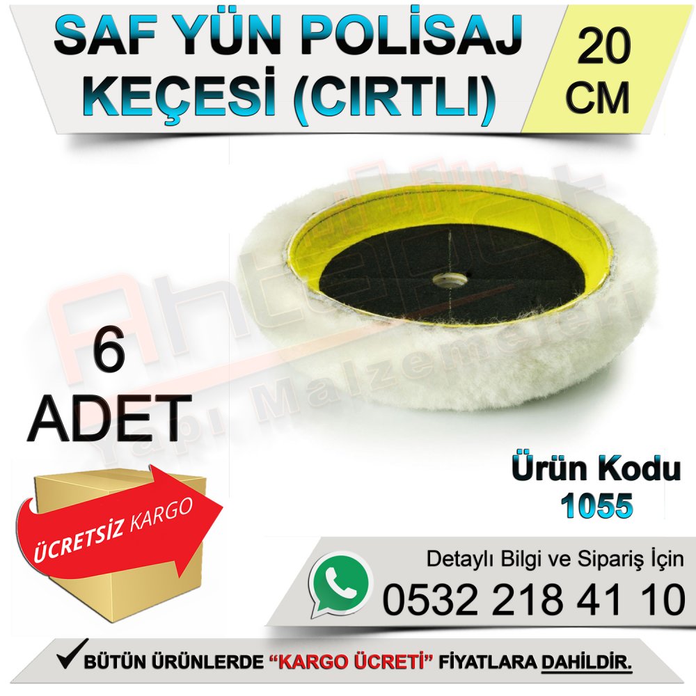 Dekor 1055 Saf Yün Polisaj Keçesi Cırtlı 20 Cm (6 Adet)