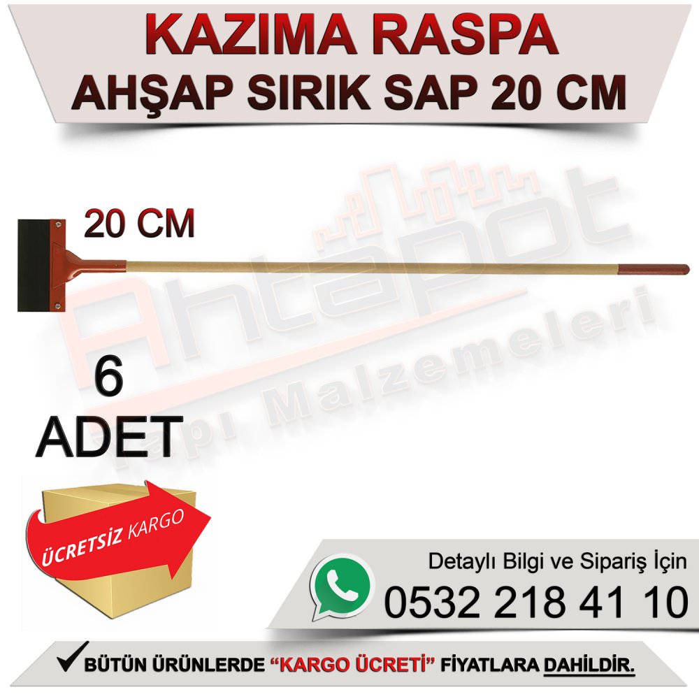 Dekor 1236 Kazıma Raspa Ahşap Sırık Sap 20x130 Cm (6 Adet)