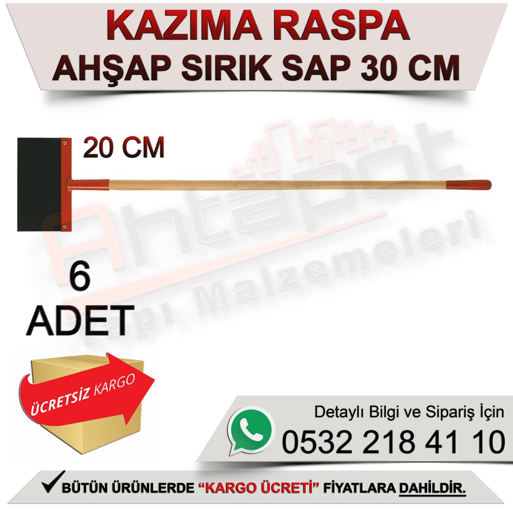 Dekor 1237 Kazıma Raspa Ahşap Sırık Sap 30x135 Cm (6 Adet)