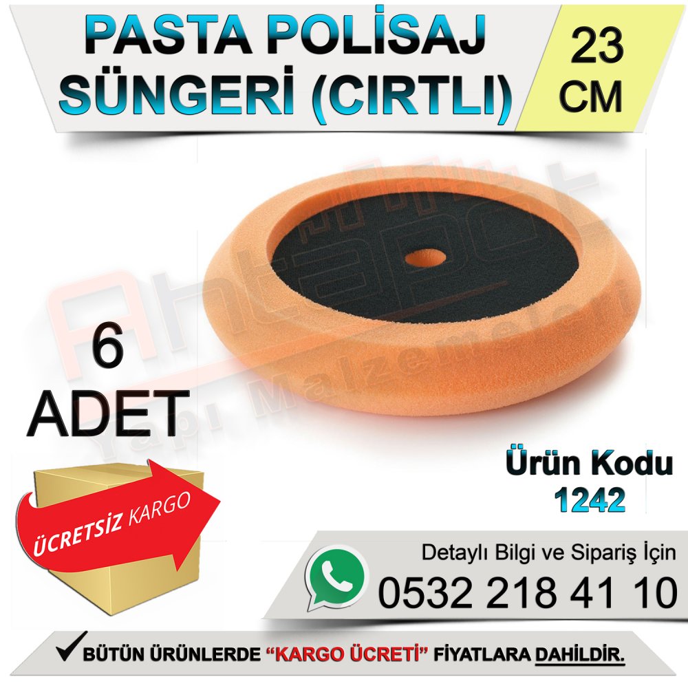 Dekor 1242 Pasta Polisaj Süngeri Cırtlı 23 Cm (6 Adet)