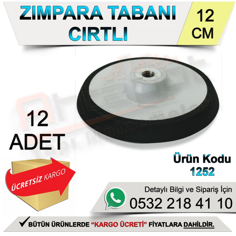 Dekor 1252 Zımpara Tabanı Cırtlı 12 Cm (12 Adet)