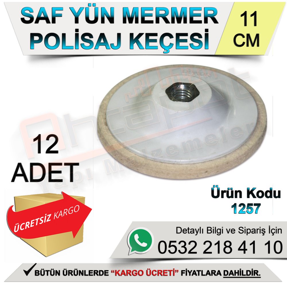 Dekor 1257 Saf Yün Mermer Polisaj Keçesi 11 Cm (12 Adet)