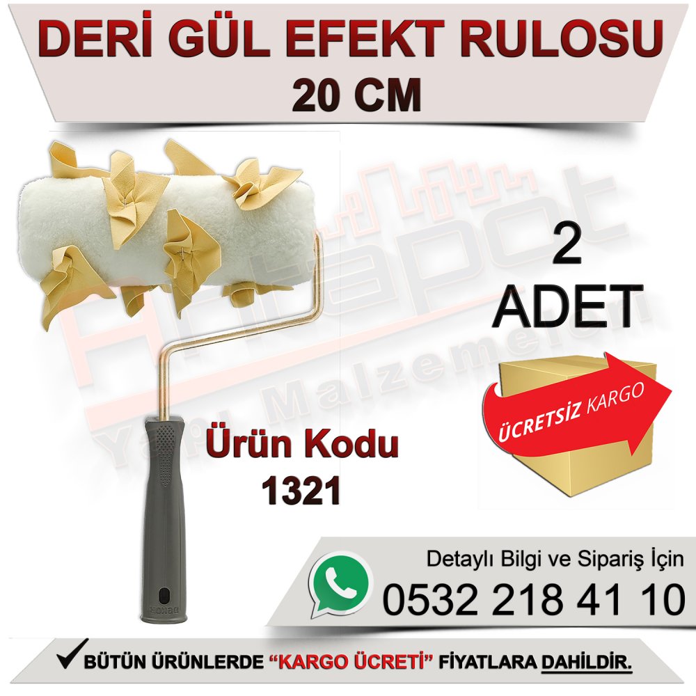 Dekor 1321 Deri Gül Efekt Rulosu 20 Cm (2 Adet)