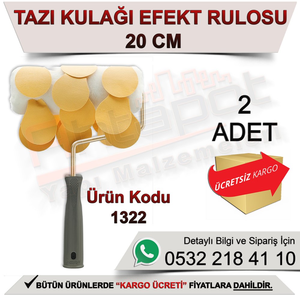 Dekor 1322 Tazı Kulağı Efekt Rulosu 20 Cm (2 Adet)