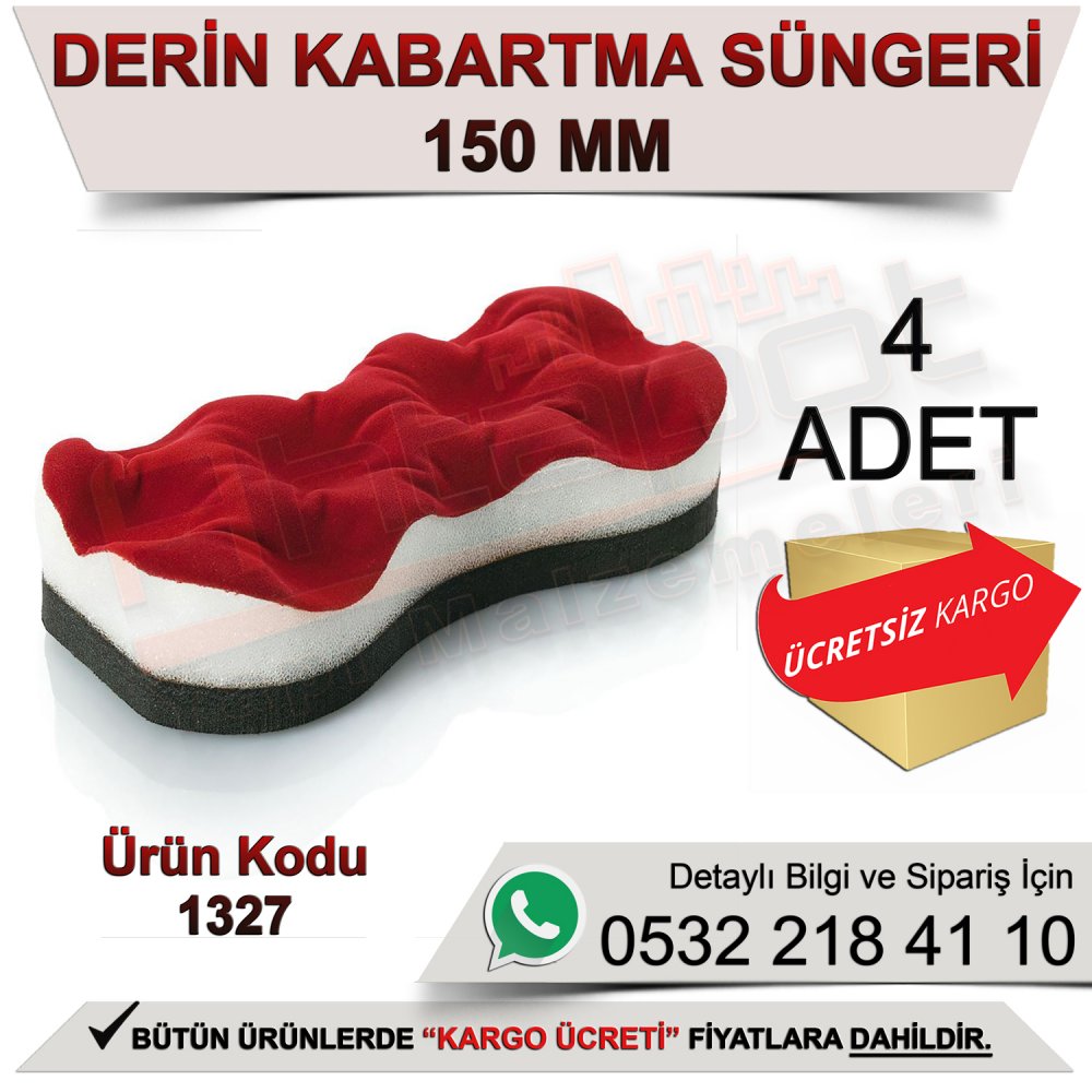 Dekor 1327 Derin Kabartma Süngeri 15 Cm (4 Adet)