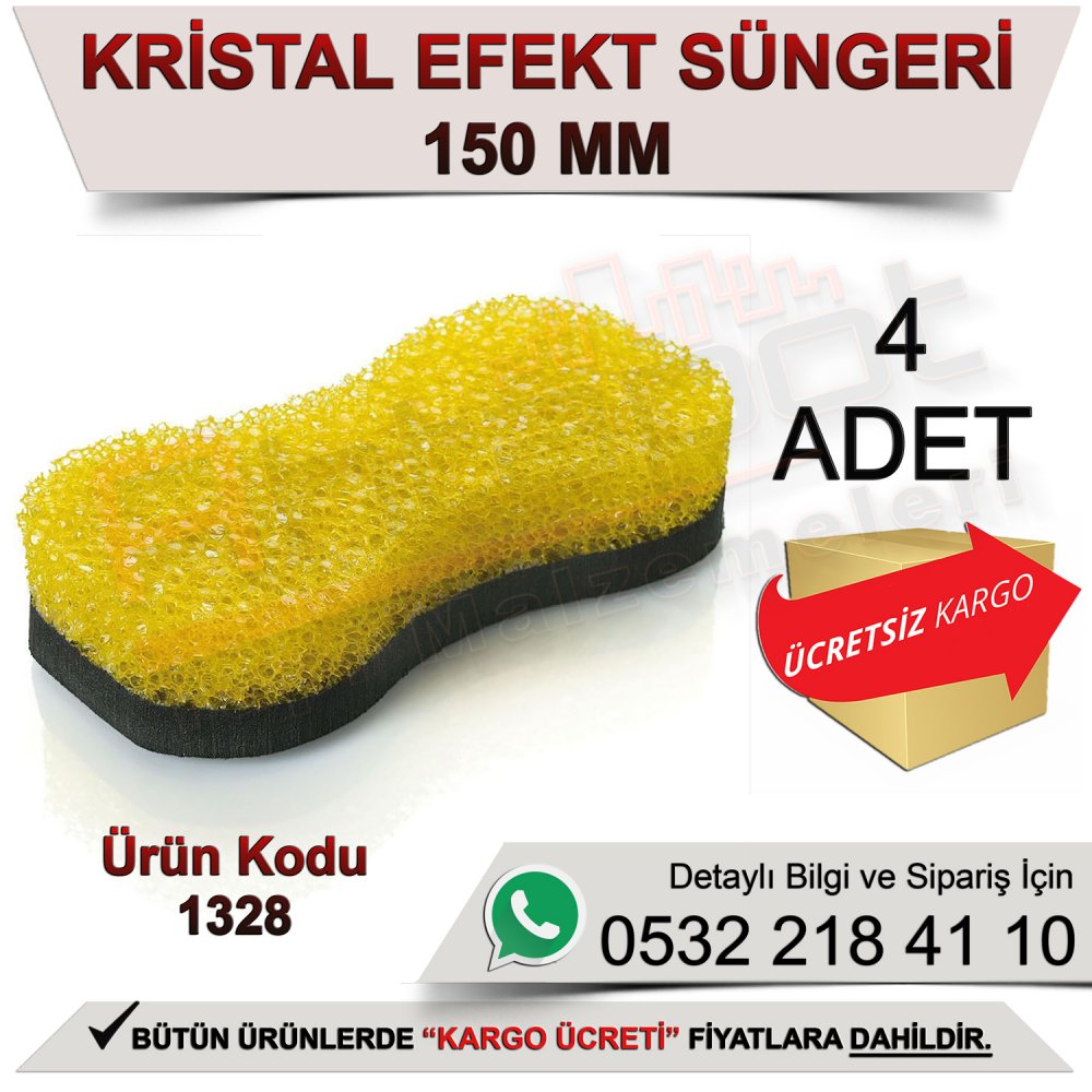 Dekor 1328 Kristal Efekt Süngeri 15 Cm (4 Adet)