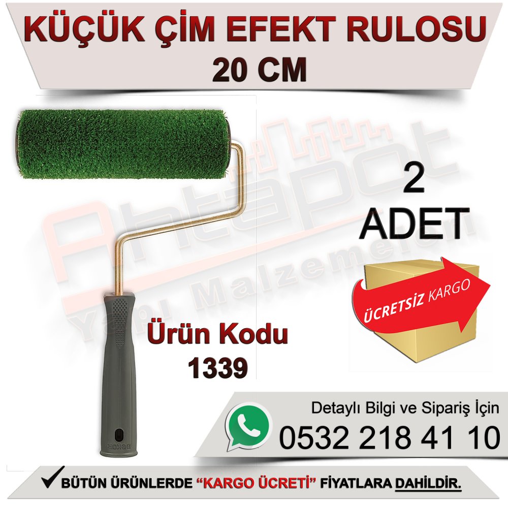 Dekor 1339 Küçük Çim Efekt Rulosu 20 Cm (2 Adet)