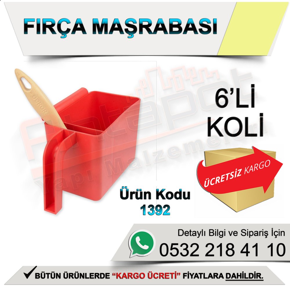 Dekor 1392 Fırça Maşrapası 10,2x21x11,8 Cm (6 Adet)