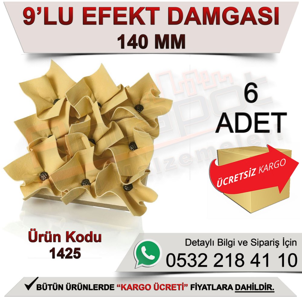 Dekor 1425 9’lu Efekt Damgası 14x14 Cm (2 Adet)