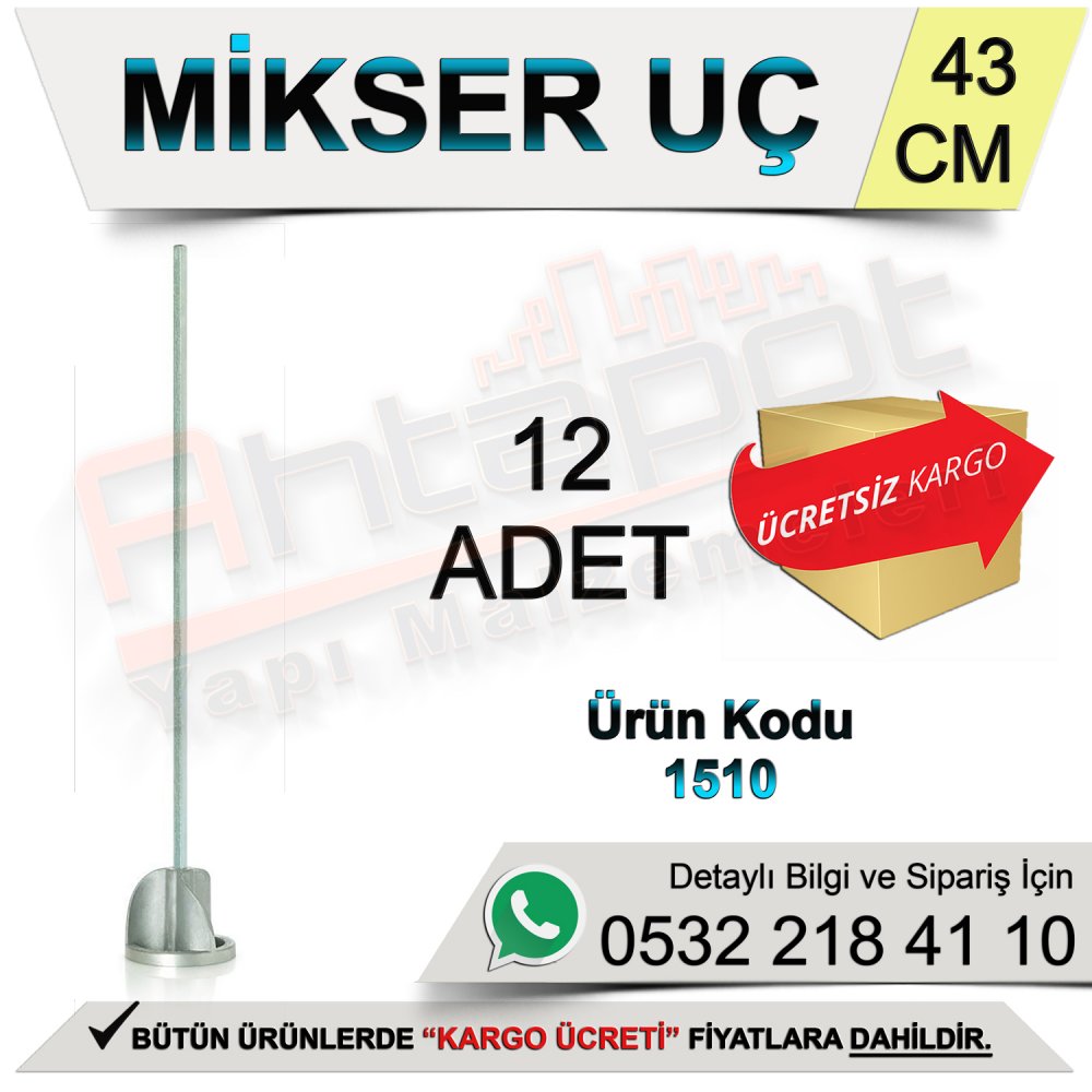 Dekor 1510 Mikser Uç Altıgen 43 Cm (12 Adet)