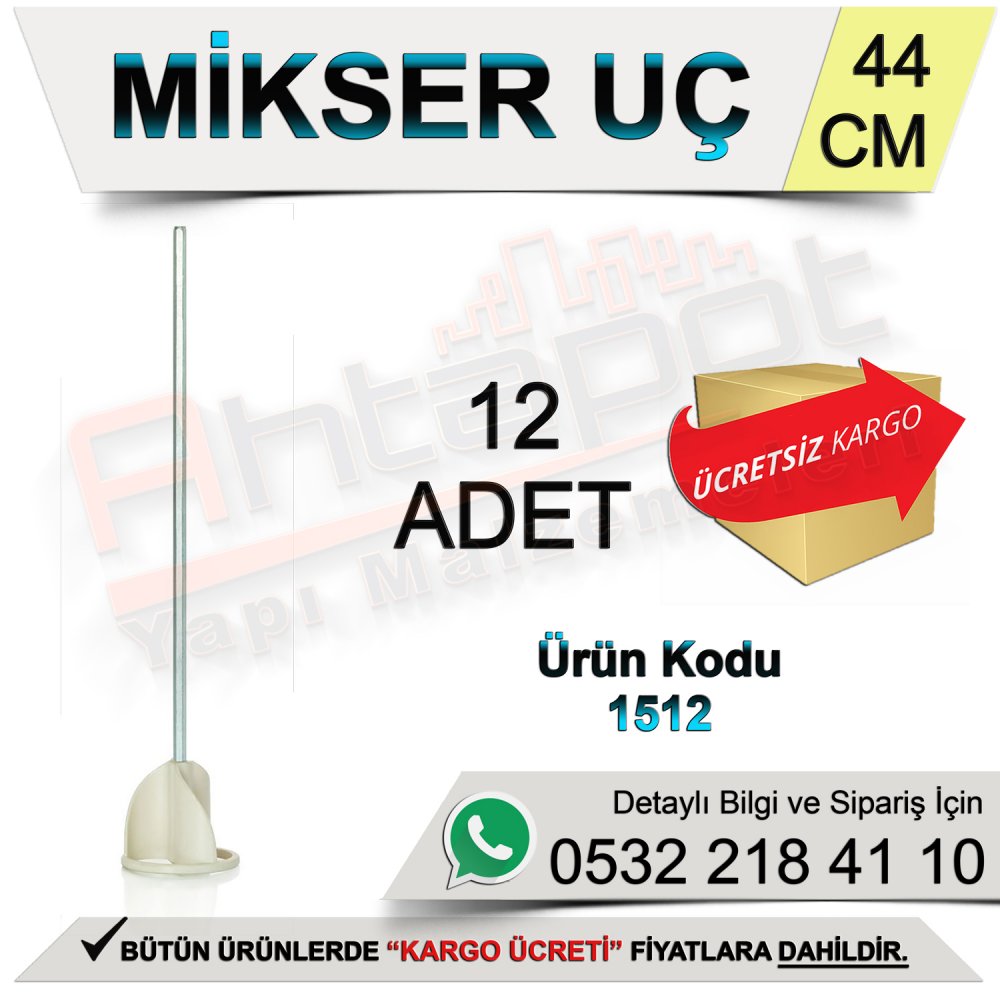 Dekor 1512 Mikser Uç Altıgen 44 Cm (12 Adet)