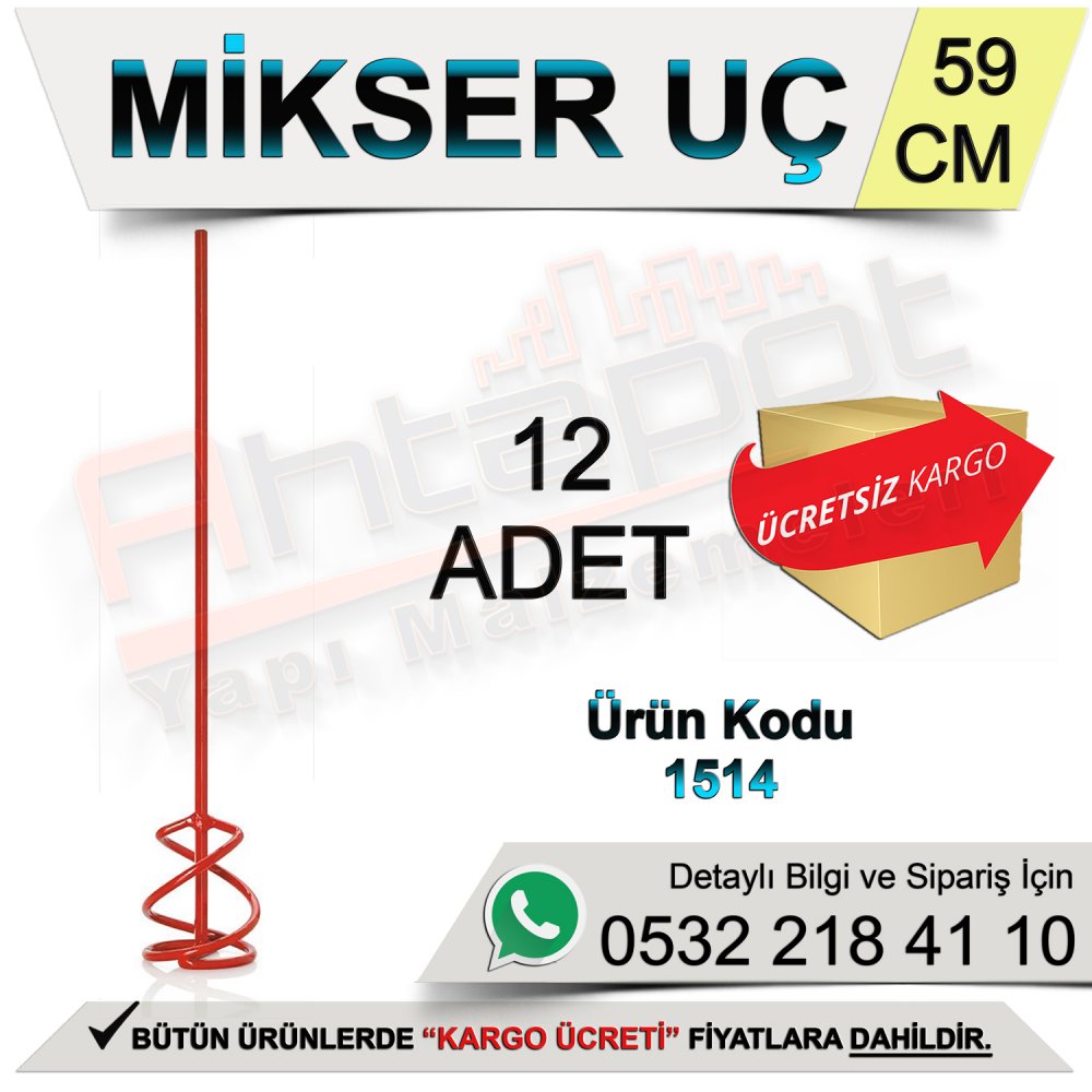 Dekor 1514 Mikser Uç Altıgen 59 Cm (12 Adet)