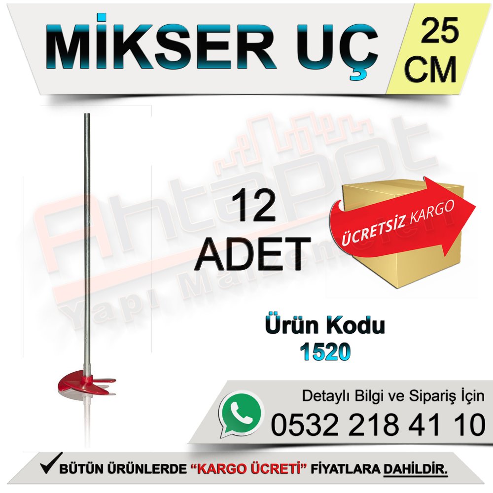 Dekor 1520 Mikser Uç Daire (Boya-Alçı 25 Kg) 25 Cm (12 Adet)