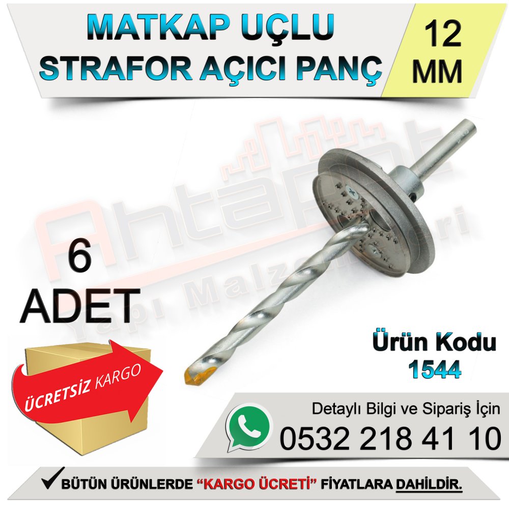 Dekor 1544 Matkap Uçlu Strafor Açıcı Panç 12 Mm (6 Adet)