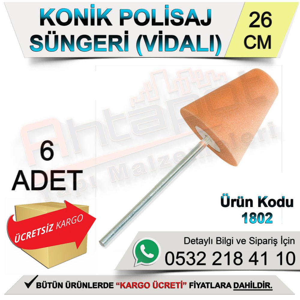 Dekor 1803 Pasta Polisaj Süngeri Vidalı 17 Cm (12 Adet)