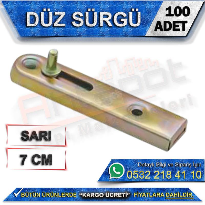 Düz Sürgü Sarı 7 Cm (100 Adet)