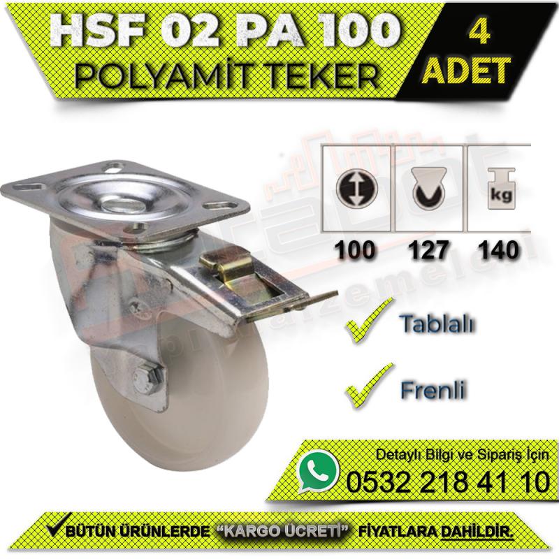 HSF 02 PA 100 Tablalı Frenli Teker (4 ADET)