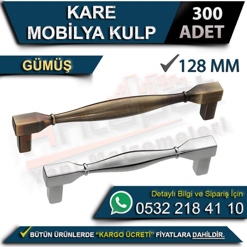 Kare Mobilya Kulp 128 Mm Gümüş (300 Adet)