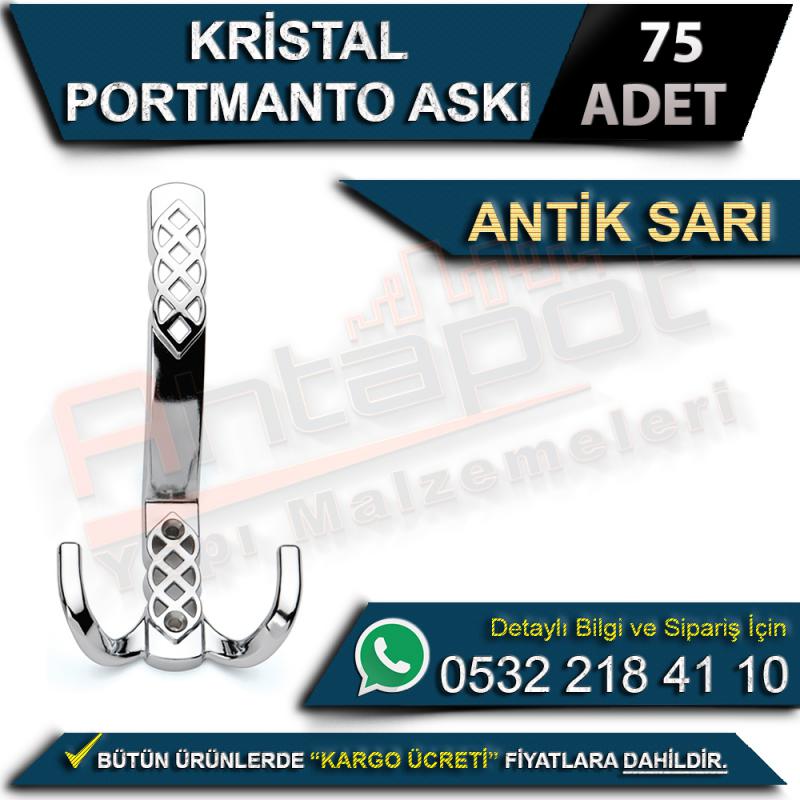 Kristal Portmanto Askı Antik Sarı (75 Adet)