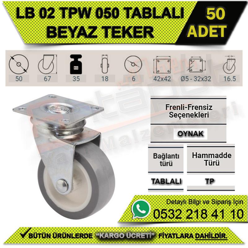 LB 02 TPW 050 TABLALI BEYAZ TEKER (50 ADET)