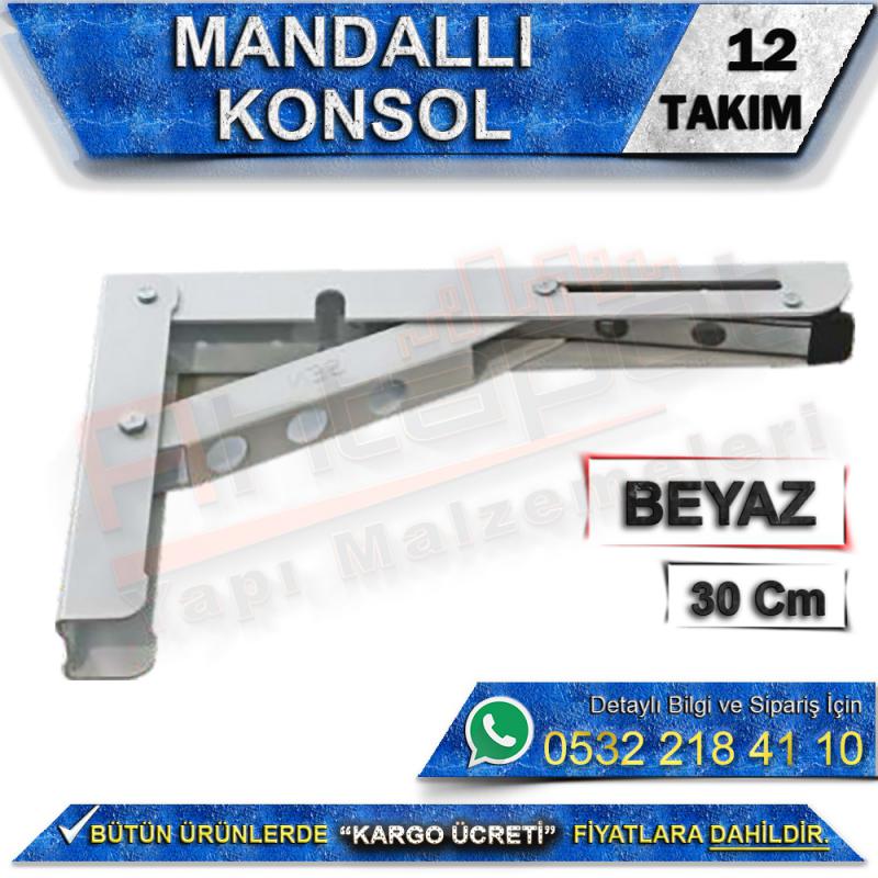 Mandallı Konsol 30 Cm Beyaz (12 Takım)