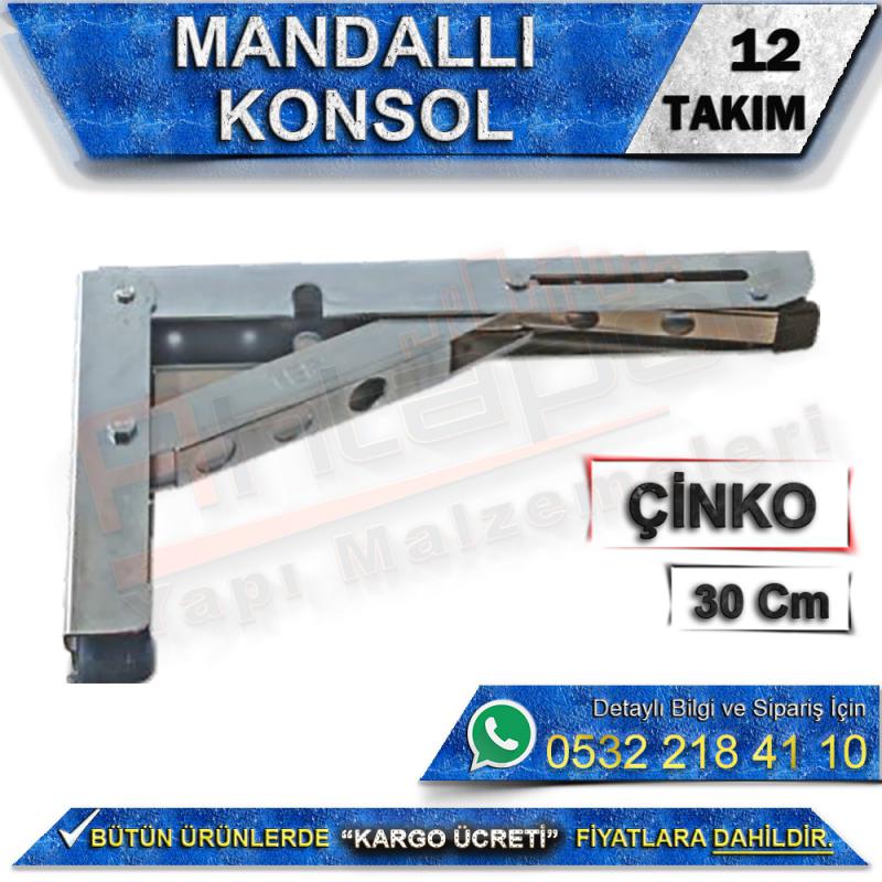 Mandallı Konsol 30 Cm Çinko (12 Takım)