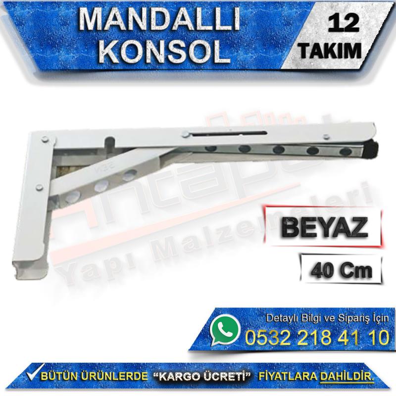 Mandallı Konsol 40 Cm Beyaz (12 Takım)