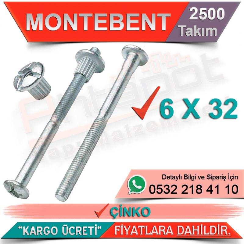 Montebent Bağlantı 6x32 Takım Çinko (2500 Adet)