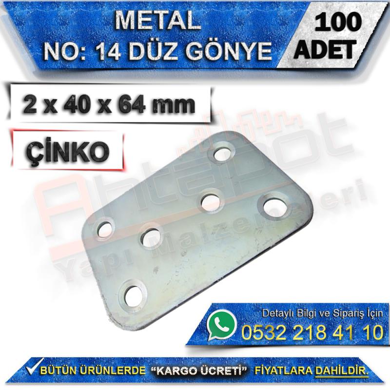 No: 14 Düz Gönye 2x40x64 mm (100 Adet)