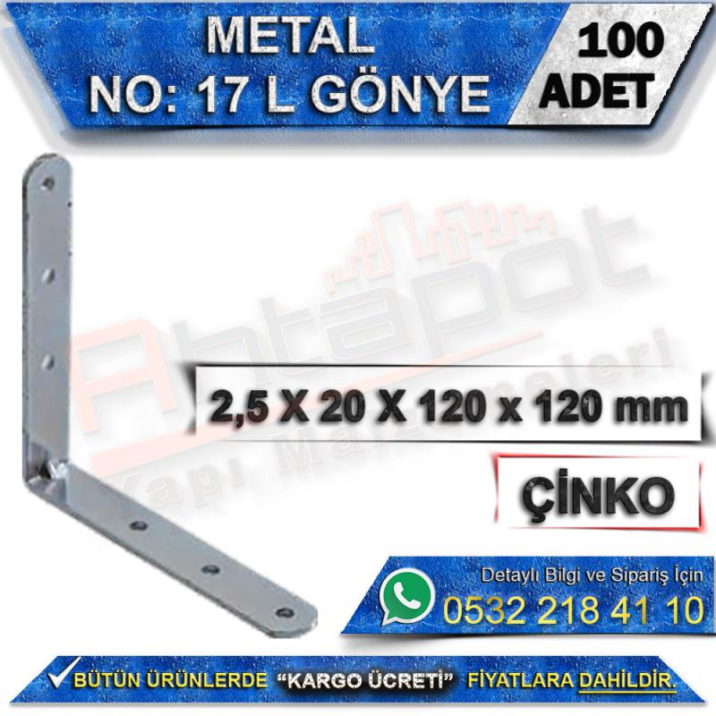 No: 17 L Gönye 2,5X20X120x120 mm (100 Adet)