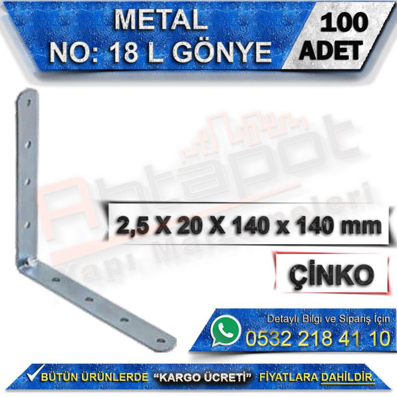 No: 18 L Gönye 2,5X20X140x140 mm (100 Adet)