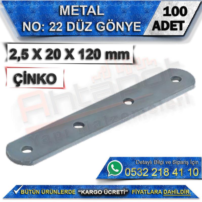 No: 22 Düz Gönye 2,5X20X120 mm (100 Adet)