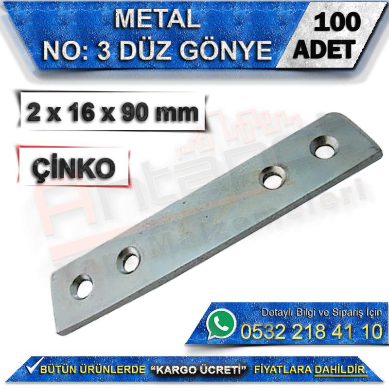 No: 3 Düz Gönye 2x16x90 mm (100 Adet)