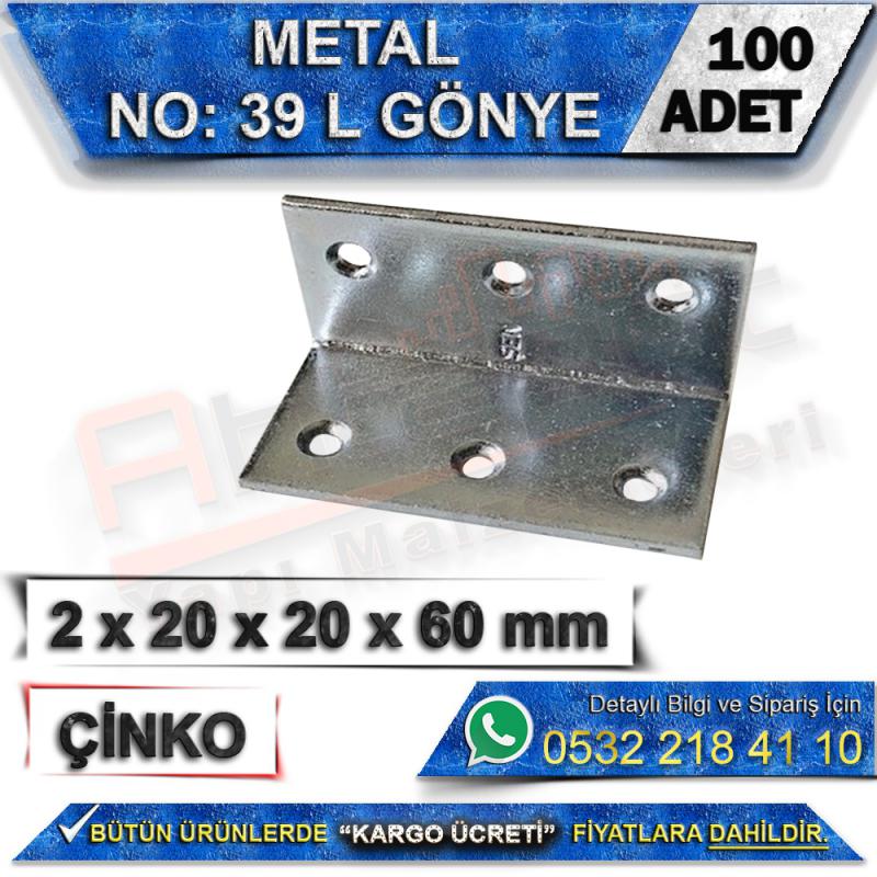 No: 39 L Gönye 2x20x20x60 mm (100 Adet)