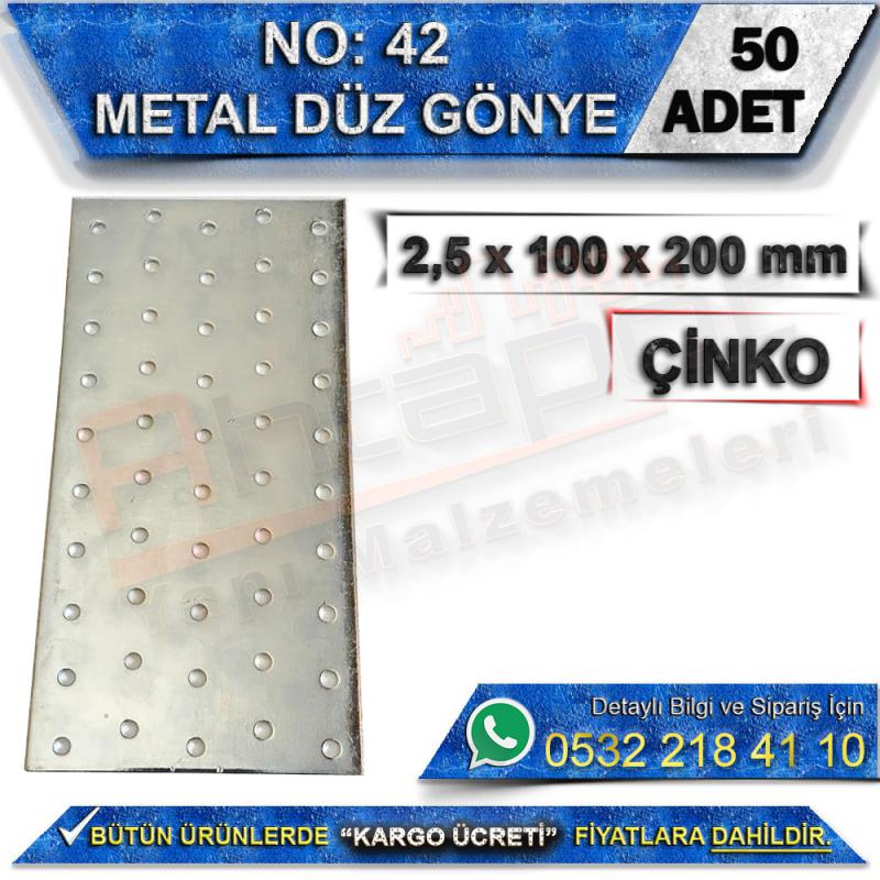 No: 42 Düz Gönye 2.5x100x200 mm (50 Adet)