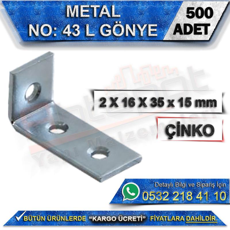 No: 43 L Gönye 2X16X35x15 mm (500 Adet)