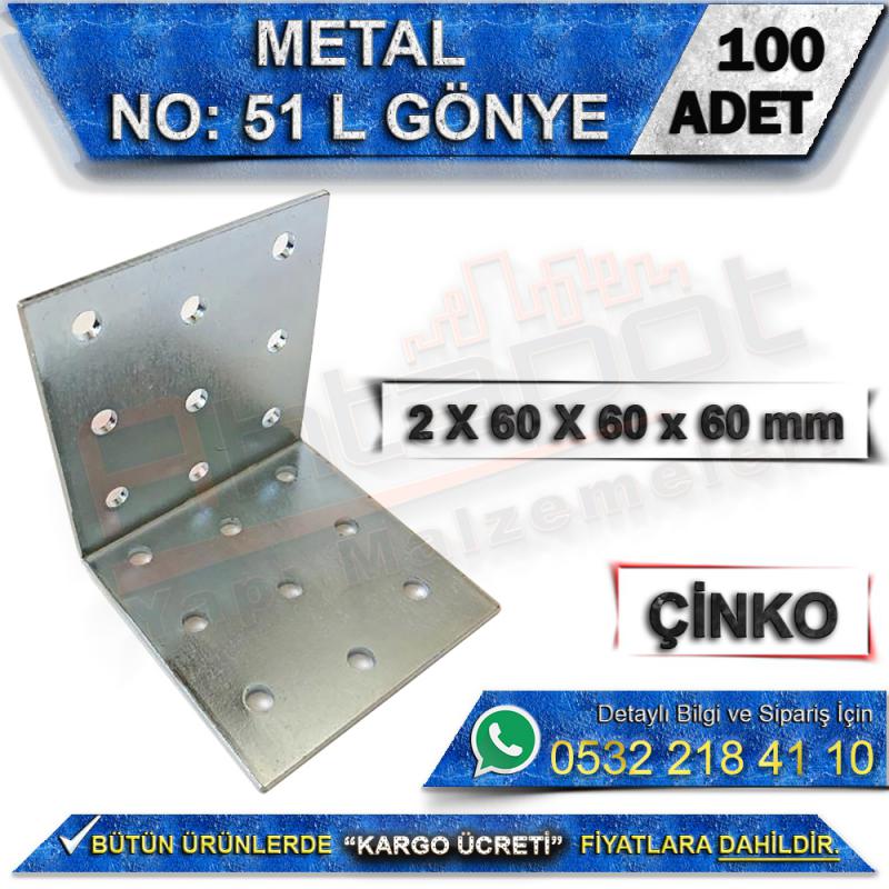 No: 51 L Gönye 2X60X60x60 mm (100 Adet)