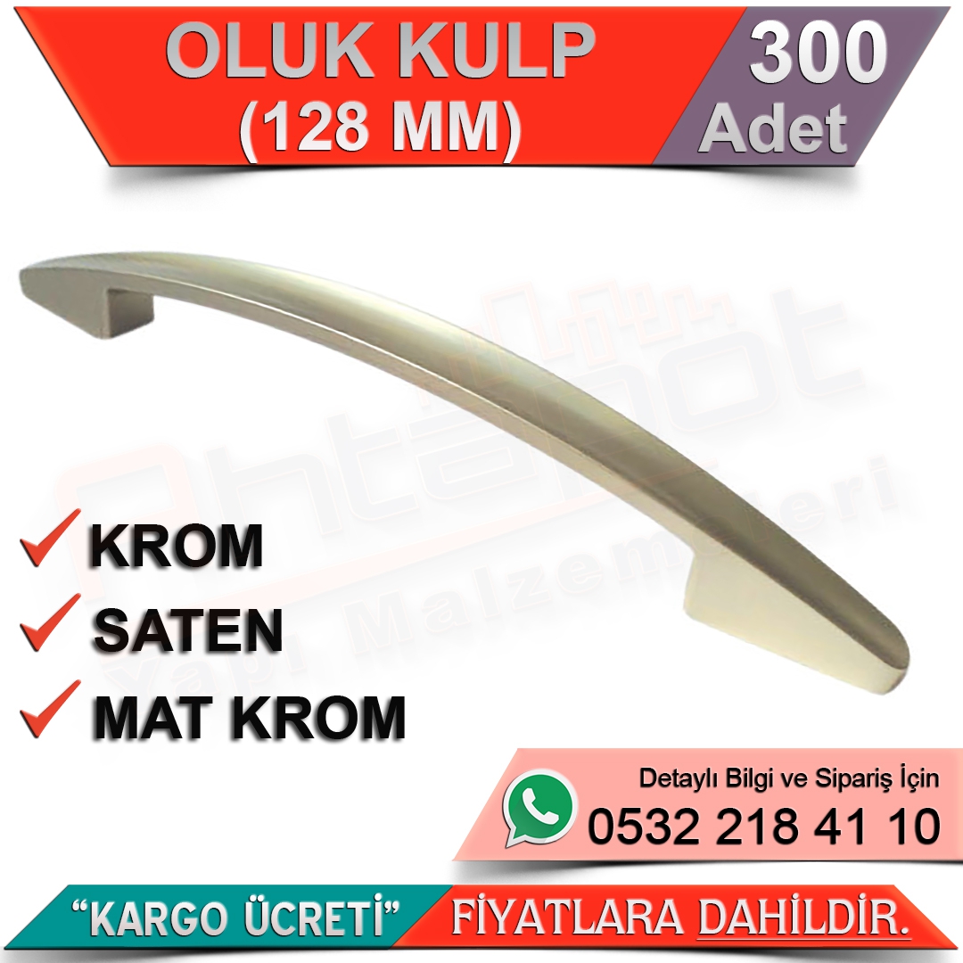 Oluk Kulp 128 Mm Saten (300 Adet)