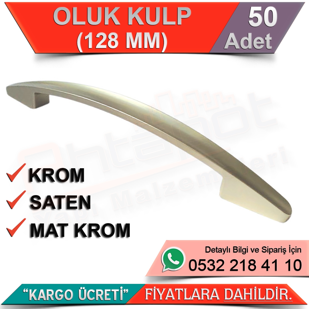 Oluk Kulp 128 Mm Krom (50 Adet)